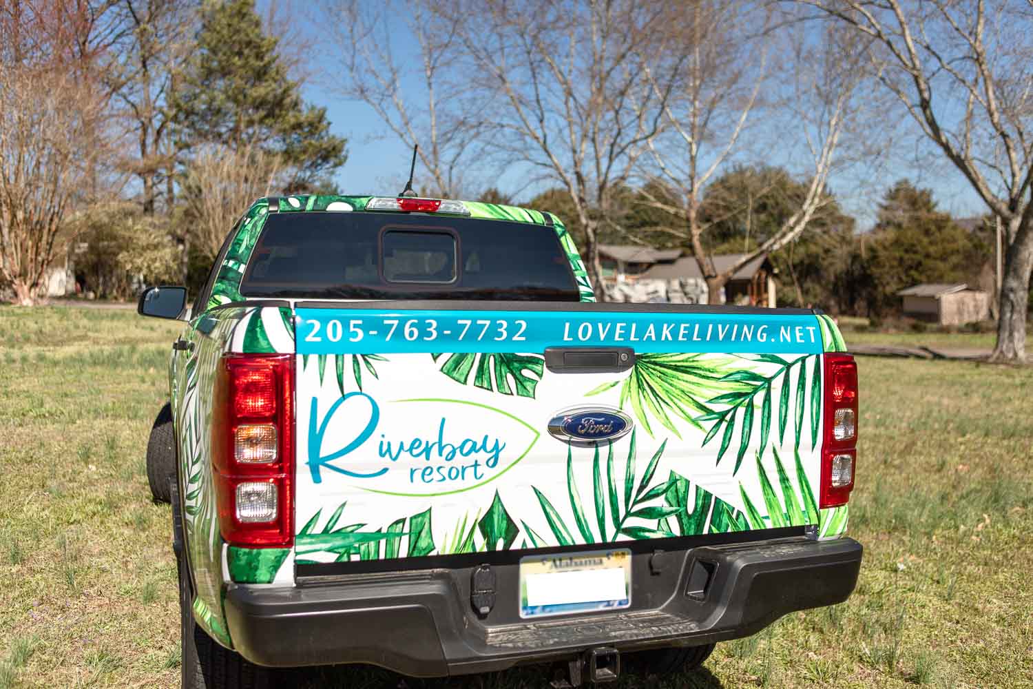 Riverbay Resort Truck Wrap by J. Alexandria Creative | truck wrap design