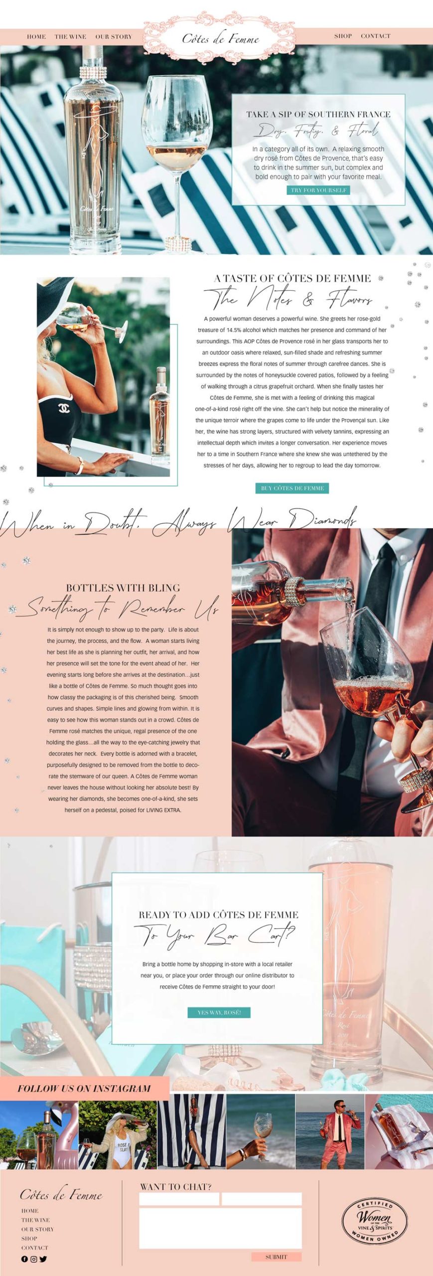 Côtes de Femme Custom Website Design | The Wine Custom Website Design |