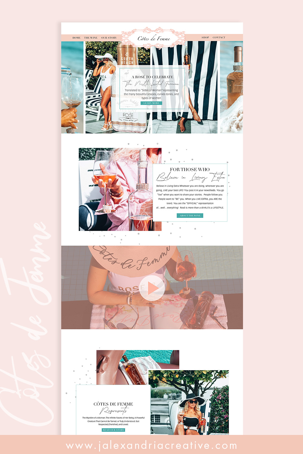Côtes de Femme Custom Website Design by J. Alexandria Creative