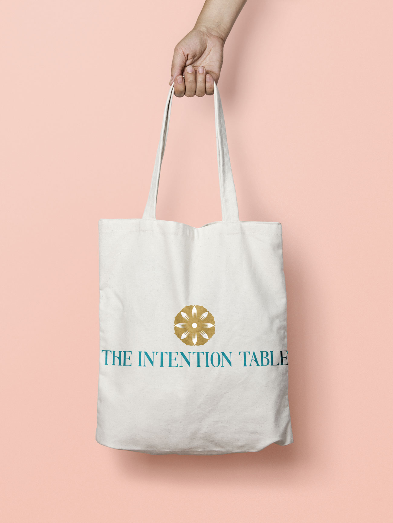 Brand refresh by J. Alexandria Creative | The Intention Table tote bag logo mockup