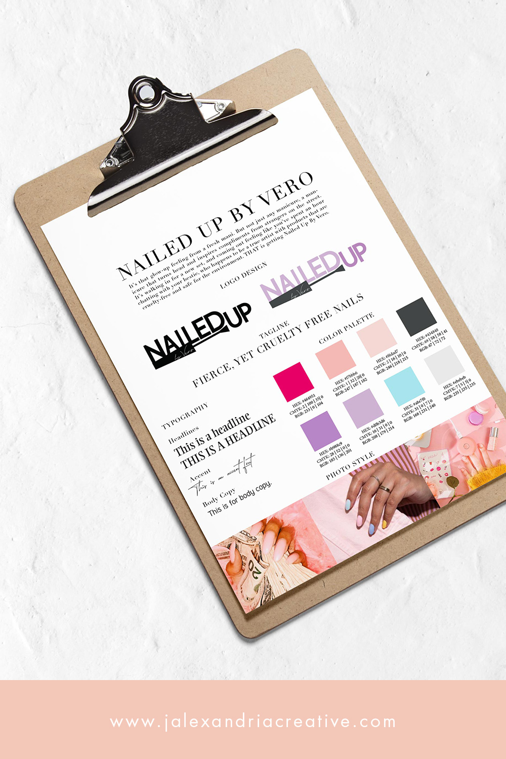 Nail Salon Branding by J. Alexandria Creative | Brand Board Design