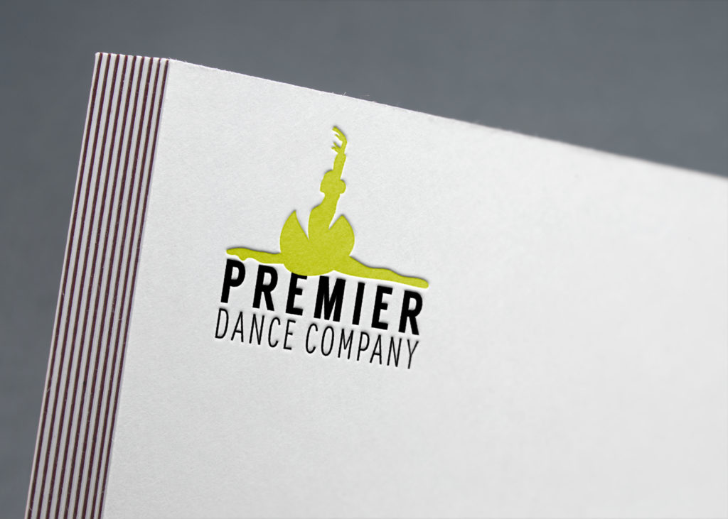 Premier Dance Company branding project by J. Alexandria Creative.  Huntsville Alabama Branding and Website Designer. Logo Design letterhead mockup. 
