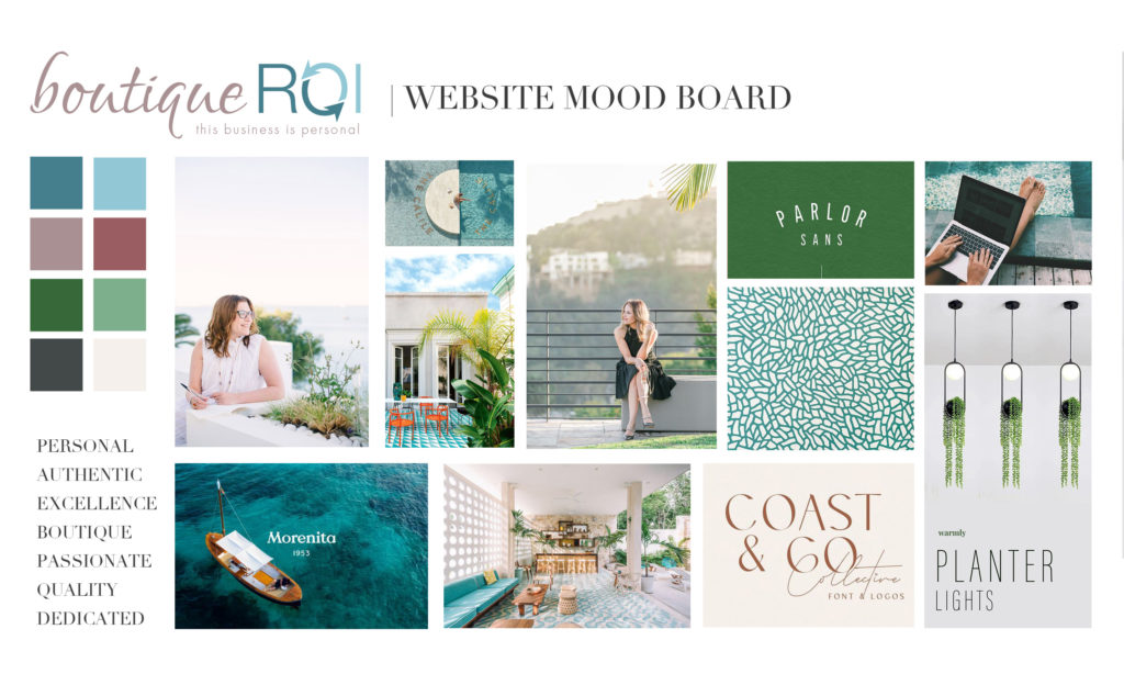 Boutique ROI Website Design Mood Board by J. Alexandria Creative