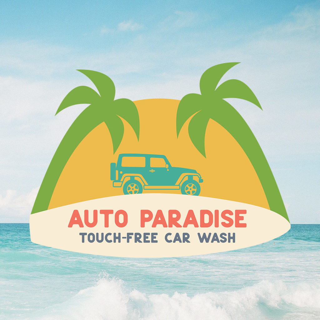 Car Wash Branding by J. Alexandria Creative | Logo on Ocean Background