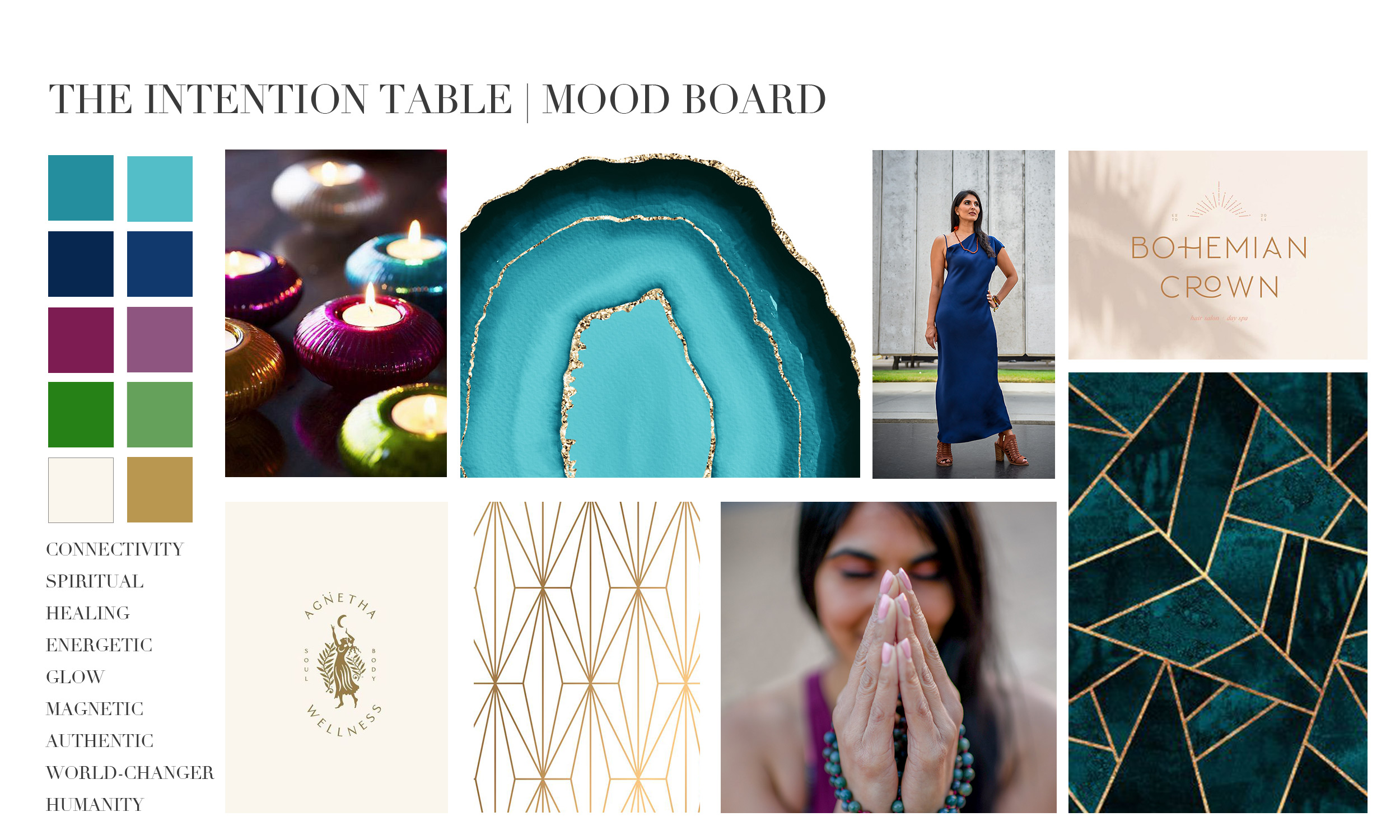 Brand refresh by J. Alexandria Creative | The Intention Table Mood Board