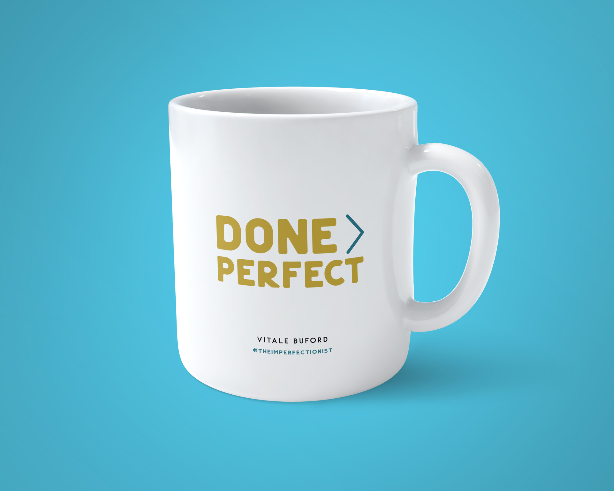 done is better than perfect mug | branded mug designs | J. Alexandria Creative, Huntsville, Alabama graphic design studio