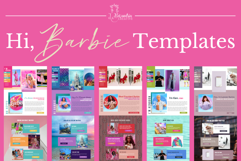 Barbie website template examples