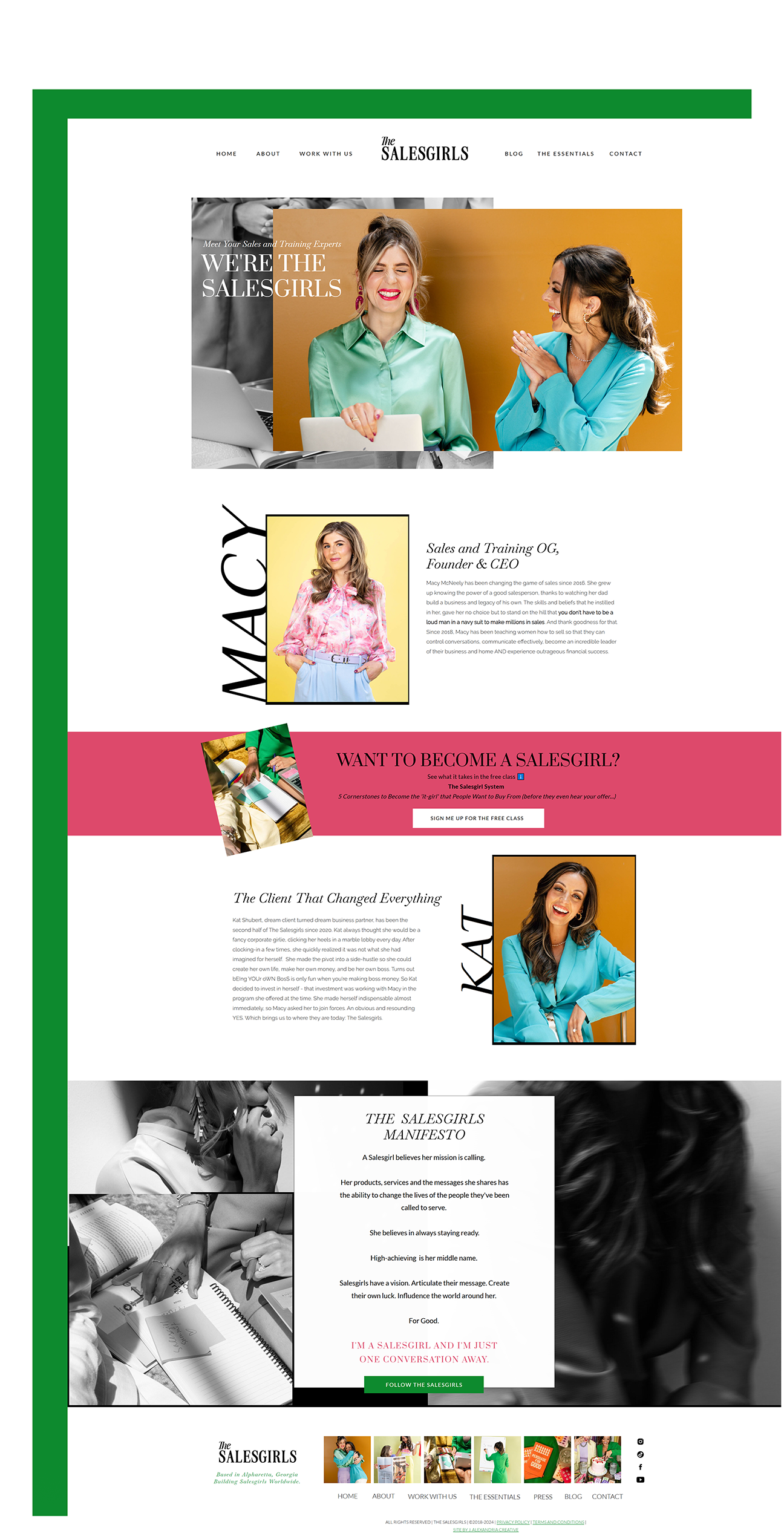 The Salesgirls, The Salesgirls Website, Coaching Website, Crisp Colorful Website
