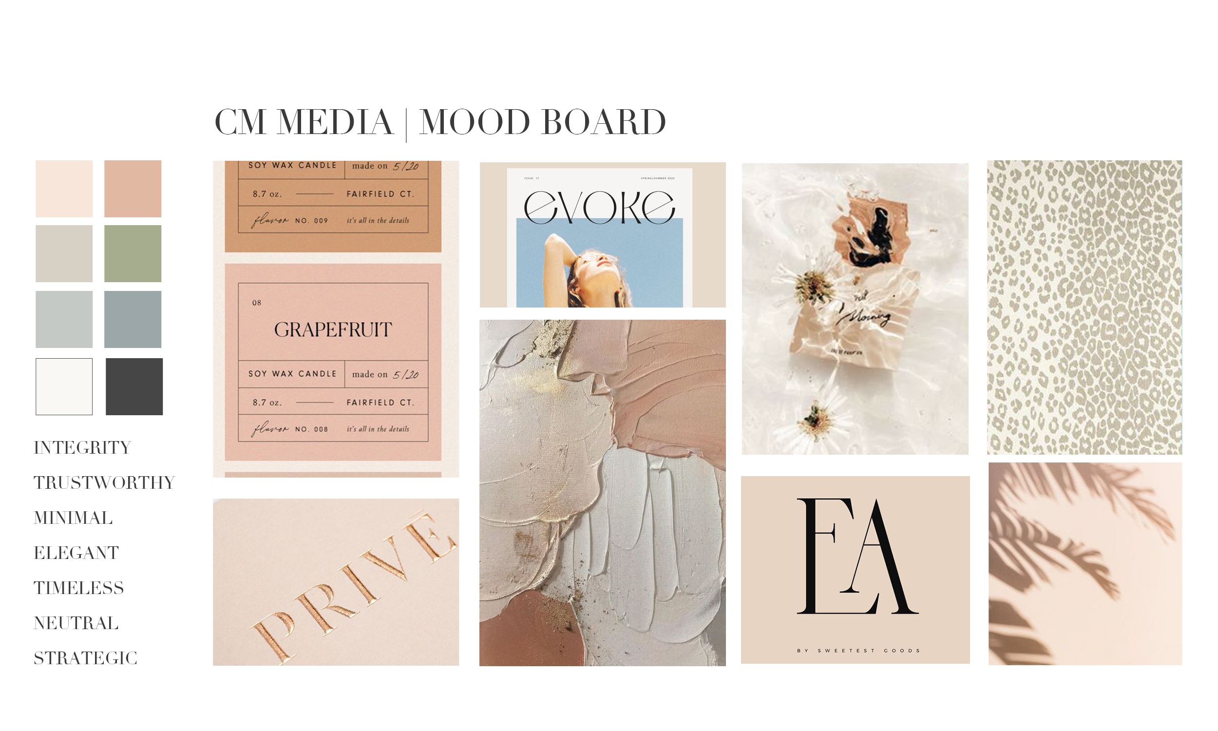 Feminine Color Palette, Feminine Brand Board, Feminine Brand, Social Media Management Moodboard, Social Media Management Branding