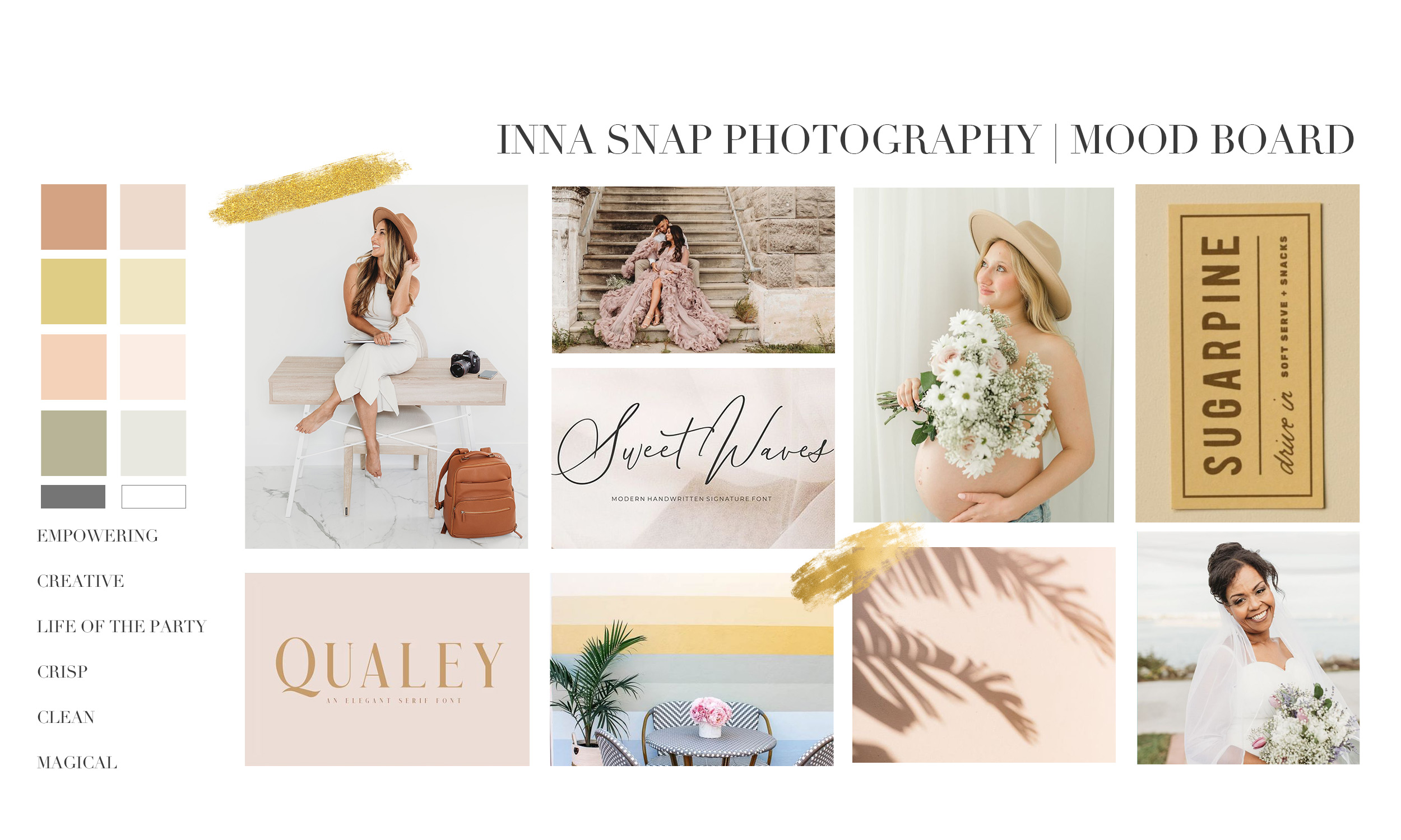 Feminine Color Palette, Feminine Brand Board, Feminine Brand, Photographer Moodboard, Photographer Branding