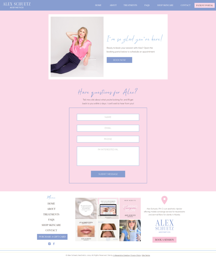 Branding and website for a mobile aesthetician business!