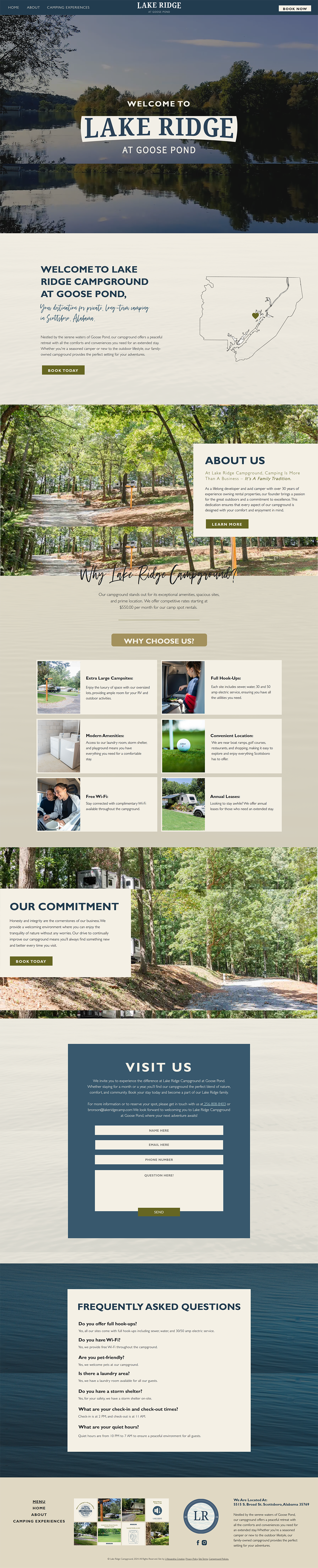 Campground Website Homepage