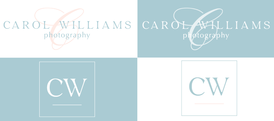 photography brand, photography branding, photographer logo, bright and airy brand, bright and airy website, script font, blue and pink branding