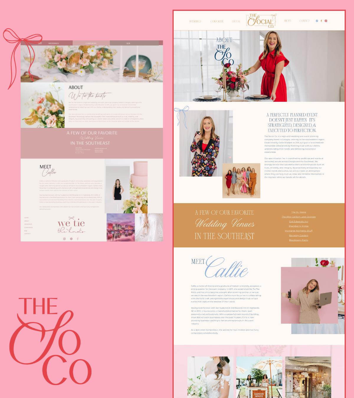 wedding planner / event planner website refresh, website makeover, website updates