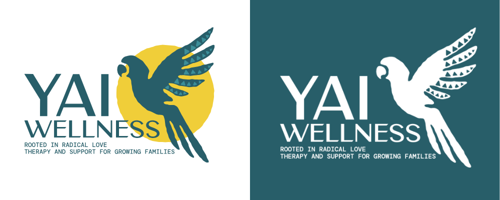 Therapist Logo, Venezuelan inspired logo, bird logo, Macaw brand, Macaw logo, bilingual branding