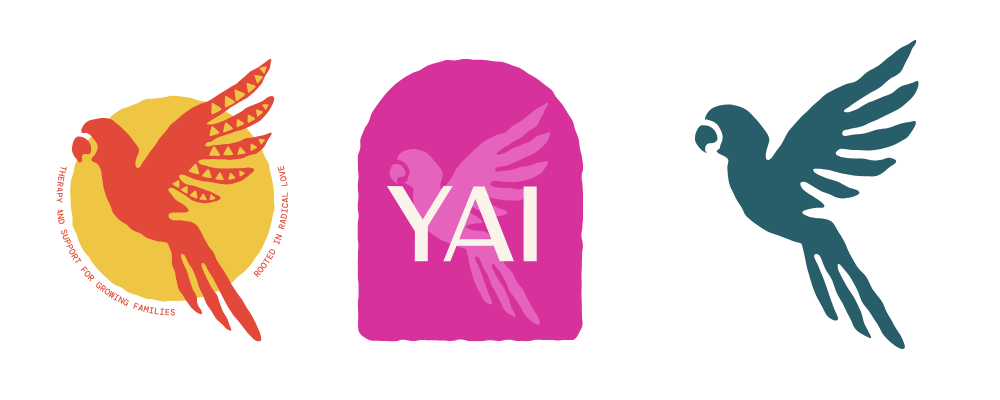 Therapist Submark, Venezuelan inspired submark, bird logo, Macaw brand, Macaw logo, bilingual branding