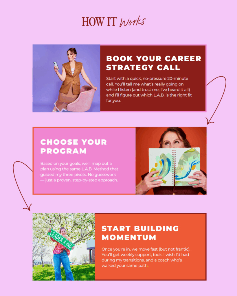 coaching website design, leadership coach website, bold brand, bold website, colorful website 